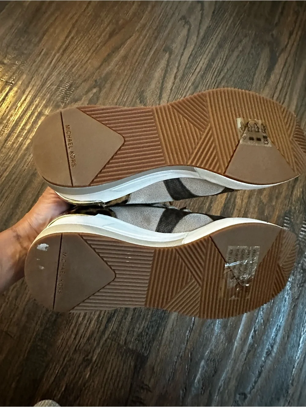 NWOB Michael by Michael Kors Tan & Leopard-Accent Sneakers